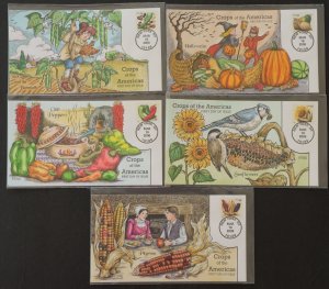 U.S. Used #4008 - 4012 39c Crops Set of 5 2006 Collins First Day Covers (FDC)