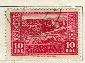 ALBANIA; 1922 early Pictorial Views issue fine used 10q. value