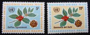 UN #158-159 MNH, 2 Singles, Coffee, SCV $.40 L10