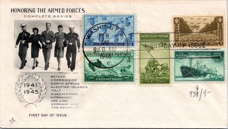 FDC 1946 - Honoring the Armed Forces - Washington, DC - F33463 