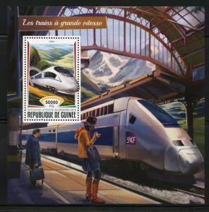 GUINEA  2018 HIGH SPEED  TRAINS  SOUVENIR SHEET MINT NH