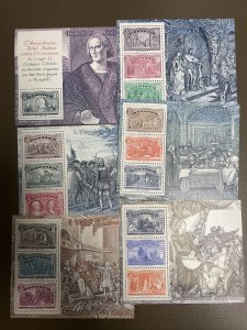 ITALY Voyages of Columbus - Set of 6 Souvenir Sheets MNH 1883-1888 Mint