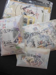 GIBRALTAR : Clean accumulation of sgls & sets all valid for postage Face £1,069