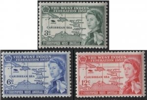 Saint Lucia 170-172 (mh set of 3) 6c West Indies Federation issue (1958)