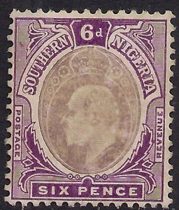 Southern Nigeria 1907 -11 KEV11 6d Dull & Bright Purple MNG SG 39a MC CA ( L991)