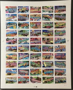 U.S. 2002 #3610a Sheet, Greetings From America, MNH.