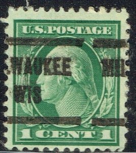 1917 1c WASHINGTON with precancel f/ MILWAUKEE WI (498-205) NORMAL Nice!