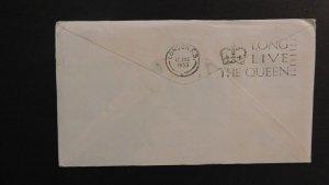 1953 Fiji Airmail Coronation QE2 Cover Suva to London England Qantas Empire Air