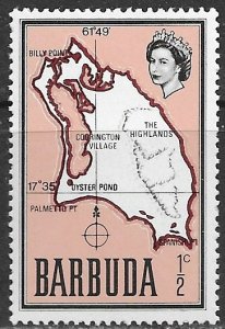 Barbuda ~ Scott # 12 ~  MNH ~ Map
