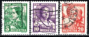 Switzerland Scott # B73 - B75, used