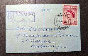 1953 Registered British Southern Rhodesia Cover Bulawayo Local Use