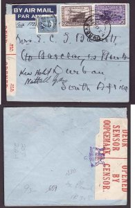 Canada-cover #14014-airmail to South Africa-York-Toronto, Ont-Aug 6 1943-Durban