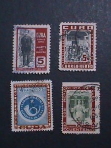​CUBA FOUR  VERY OLD USED CUBA-STAMP-VF WE SHIP TO WORLD WIDE AND COMBINE