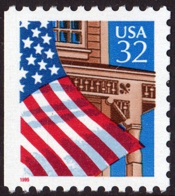 SC#2916 32¢ Flag Over Porch Booklet Single (1995) MNH