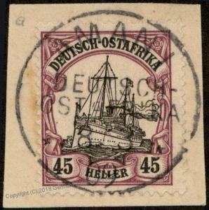 Germany 1909 East Africa AMANI Ostafrika DOA Mi28b  Unwmk Yacht Stamp 85392