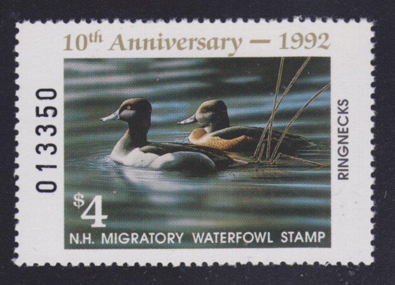 State Hunting/Fishing Revenues - NH - 1992 Duck Stamp - NH-10 - MNH