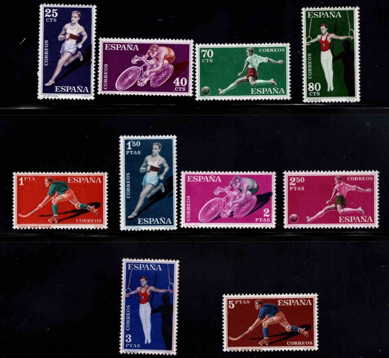 SPAIN Scott 953-962 MH** colorful sports set regular issues