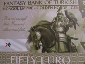 ​TURKEY-2019 COLLECTIBLES 50 EUROS UNCIRCULATED POLYMAR NOTE-VERY FINE