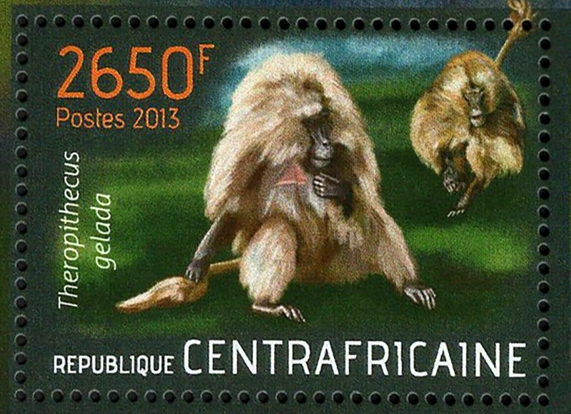 Monkeys Stamp Erythrocebus Patas Papio Hamadryas S/S MNH #4404 / Bl.1093 