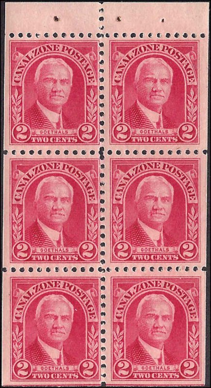 Canal Zone 106a Mint,OG,LH... Booklet Pane... SCV $15.00