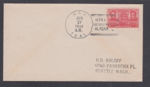 USS TEAL, June 17, 1938 SITKA / ALASKA CDS & 3 Bars cancel