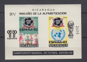 J40362 JL Stamps 1962 nicaragua mnh s/s #c503a sports ovpt espana 82 futbol etc