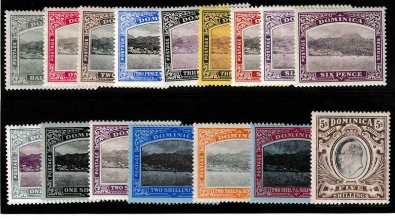 Dominica 1907-1920 SC 35-49 MLH Set 