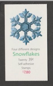 U.S. Scott Scott #4112b-4112d BK303 Snowflake Stamp - Mint NH Booklet