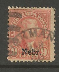 U.S., 678, USED, NEBRASKA OVERPRINTED