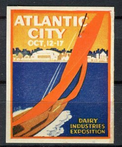 USA; 1930s-40s early Illustrated Local Special Advert Stamp, Atlantic City