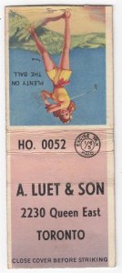 Canada Revenue 1/5¢ Excise Tax Matchbook A. LUET & SON Toronto