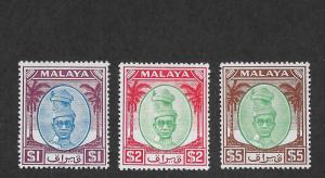 Malaya Scott # 117-119 hi Values VF-OG LH scv $ 67 ! nice colors ! see pic !