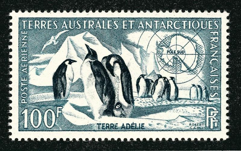 Fascinating FSAT Emperor Penguins Issue (Scott C2) VF MNH Cat $35