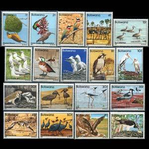 BOTSWANA 1982 - Scott# 303-20 Birds Set of 18 NH