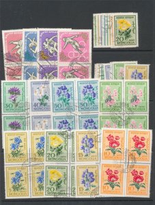 Mongolia Flowers Wildlife Triangulars Used (Apx 70+) ZK2225