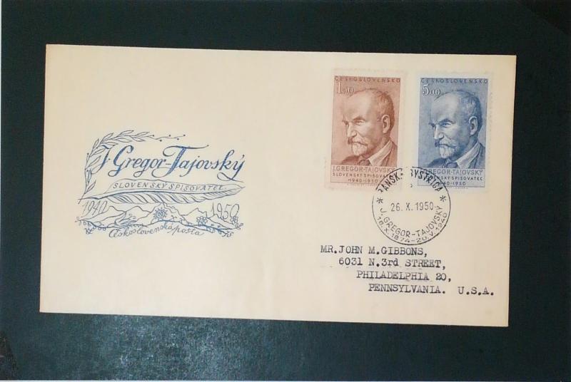 Czechoslovakia 1950 Tajovsky Series First Day Cover - Z3500