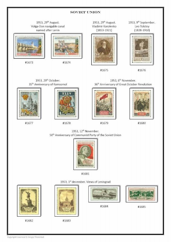 SOVIET UNION USSR RUSSIA 1923-1991 PDF (DIGITAL)  STAMP CATALOG (541 pages)