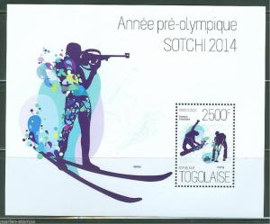 TOGO 2013 SOCHI 2014 PRE OLYMPIC ISSUE SOUVENIR SHEET MINT NEVER HINGED