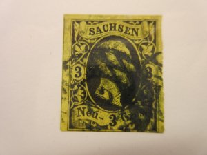 German States SAXONY Scott 8 USED Lot11 Cat $25