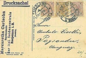 11945 - Czechoslovakia - POSTAL HISTORY - CARD TO URUGUAY 1912-