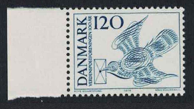Denmark Bird Centenary of UPU Margin 1974 MNH SG#595
