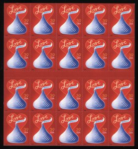 US #4122 39c Love - Hershey Kiss Booklet Pane, VF/XF OG NH, fresh sheets, STO...