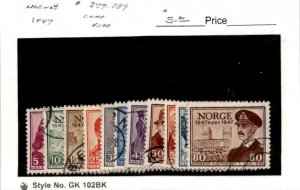 Norway, Postage Stamp, #279-289 Used, 1947 Post Office (AC)