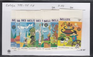 Belize 786-94 Christmas mnh