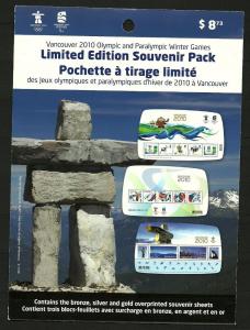 MNH Canada  Limited Edition 2010 Olympic Souv, Pack,