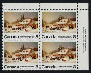 Canada 610i TR Plate Block MNH Art, Cornelius Krieghoff, Horse