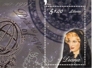 Liberia 1997 TRIBUTE TO DIANA s/s Perforated Mint (NH)