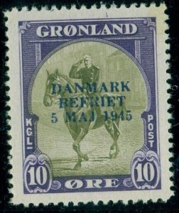 GREENLAND #22 (22) 10ore Chr. X, og, NH, XF, Scott $160.00