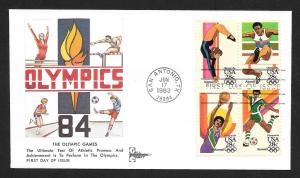 UNITED STATES FDC 28¢ Olympics BLOCK 1983 Gill Craft