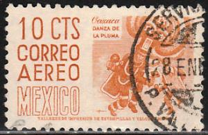 MEXICO C209a 10cts ORANGE 1950 Definitive 2nd Printing wmk 300 USED F-VF (966)